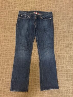 Unique vintage dark wash Boot Cut Jeans